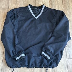 Black varsity pullover